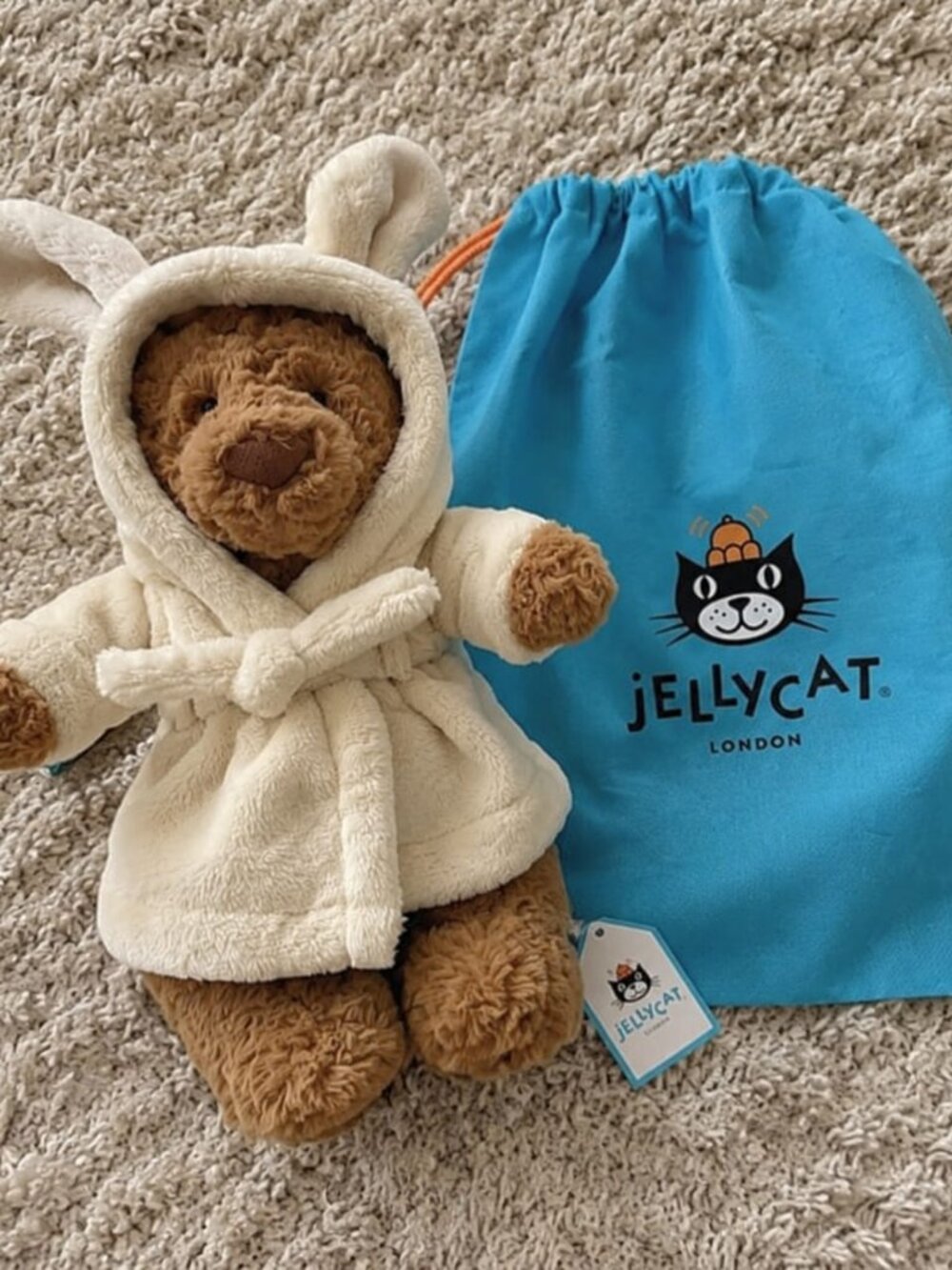 Jellycat Bartholomew Bear in Bathrobe Plush Stuffed Animal Toy Collector NEW